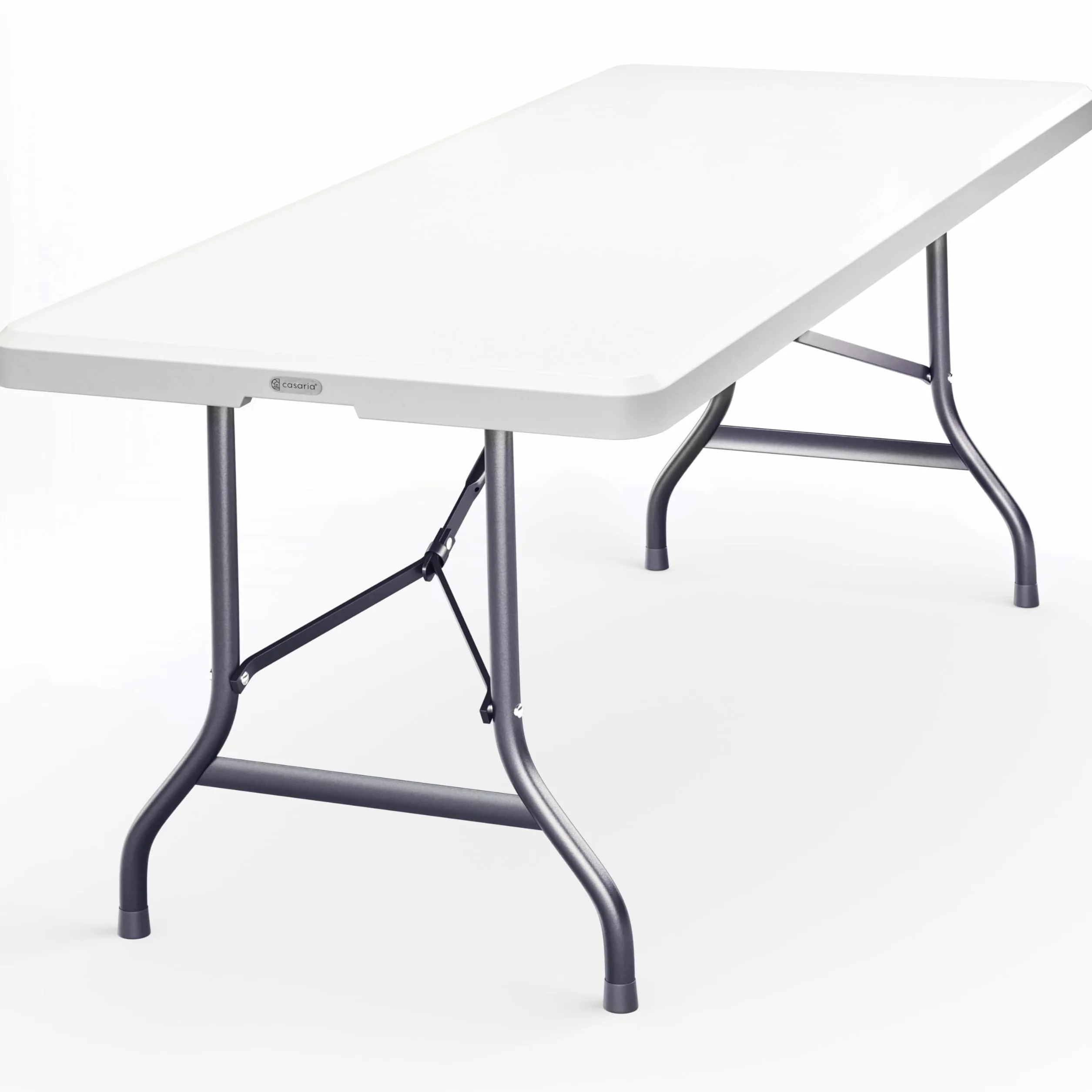 Casaria Tavolo da Giardino Pieghevole 220x70 cm Rettangolare per 10 Persone Bianco