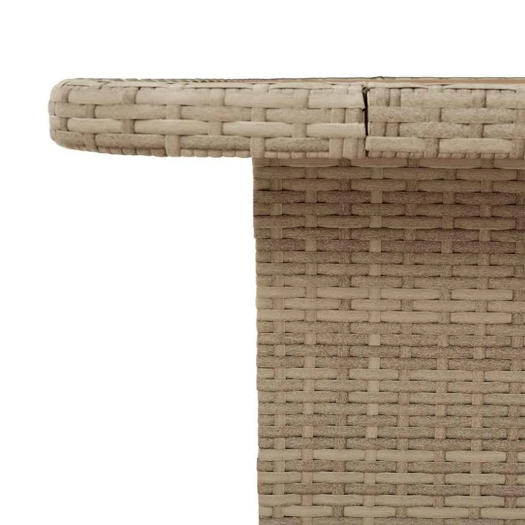 Tavolo da Giardino Beige 110x110x71cm Polyrattan Legno Acacia vidaXL
