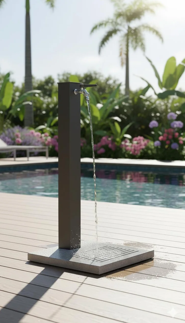 belfer Fontana da Giardino con Rubinetto e Base in Cemento 42/QBM Antracite