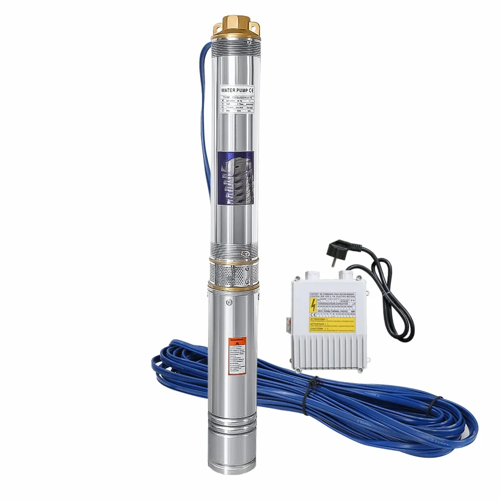 Pompa Sommersibile 750W 4000L/h Acciaio Inossidabile 67m 6,7 Bar 20M Cavo
