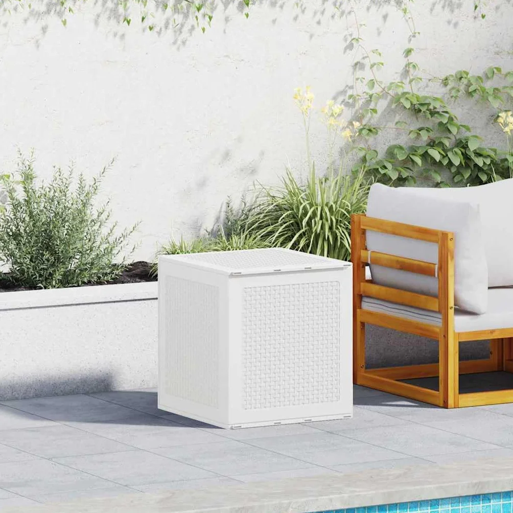 vidaXL Scatola di Stoccaggio Bianco 55x53x57 cm Polipropilene da Giardino e Terrazza Resistente alle Intemperie