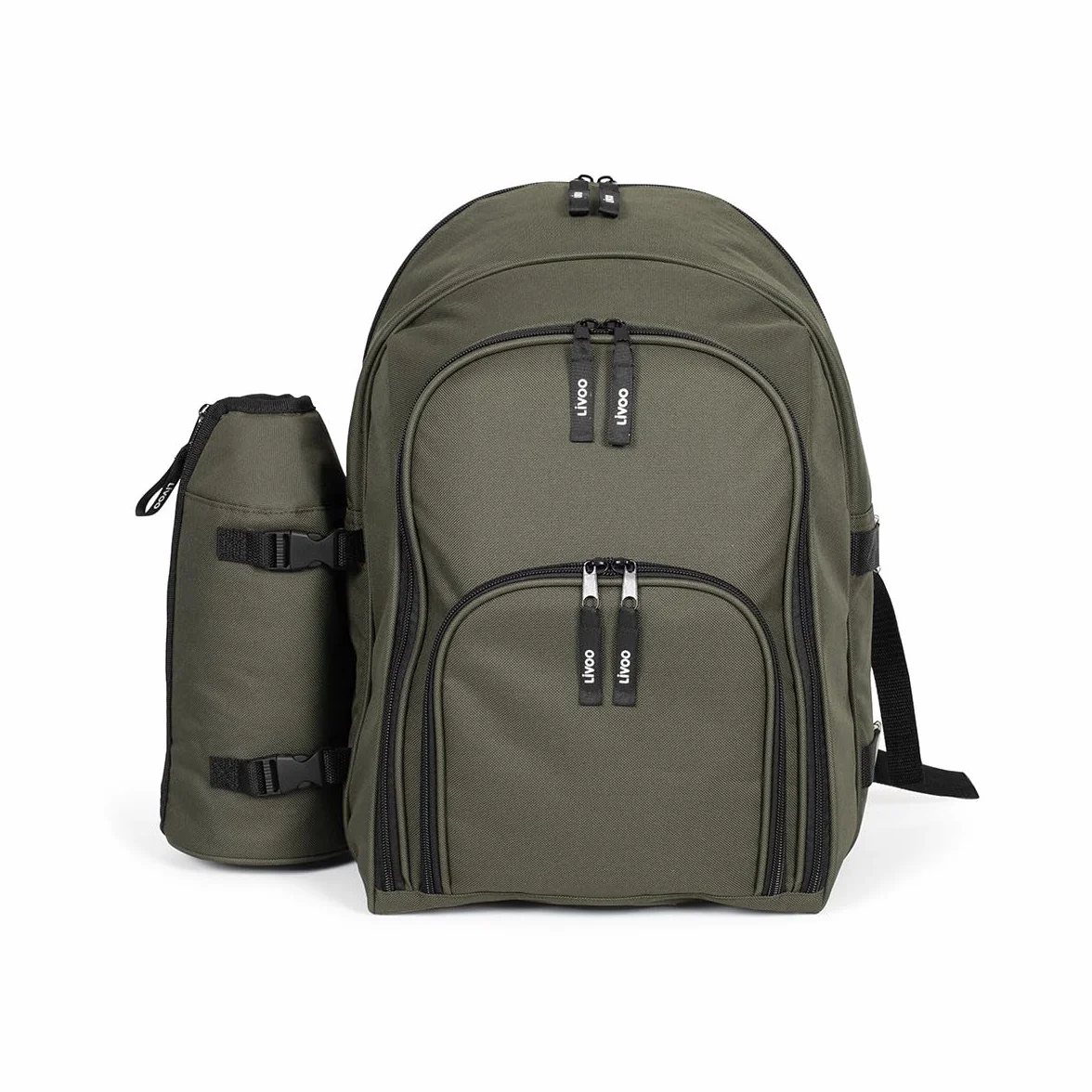 Livoo – Zaino Picnic 4 Persone SE970C – 11L, 600D, 30 Accessori, Verde