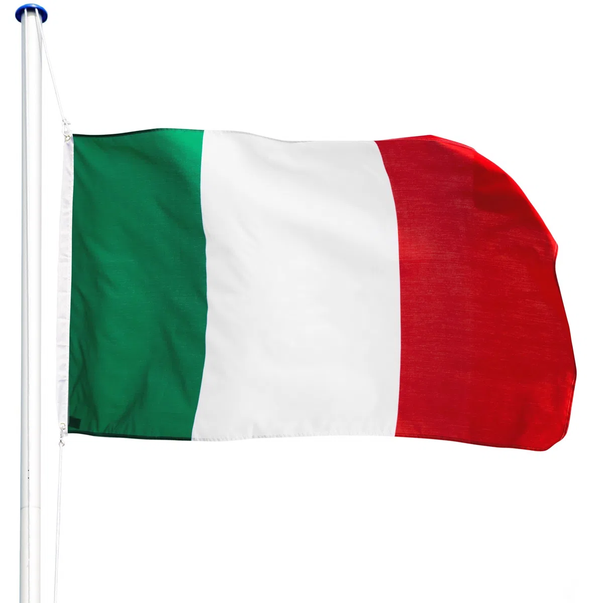 tectake Asta Alluminio 625 cm con Bandiera, Corda e Piantone, Set Regolabile in Altezza per Esterno