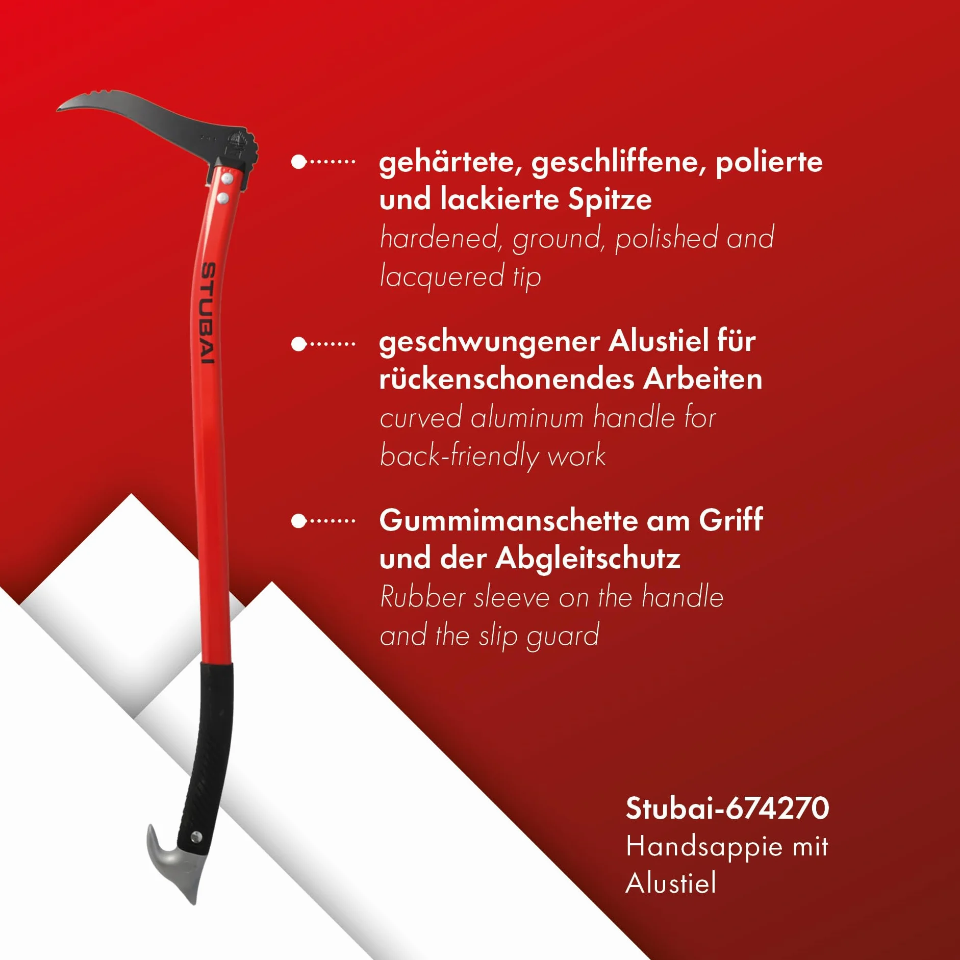 Stubai 674270 Tiratronco con Manico in Alluminio Corto 700 mm