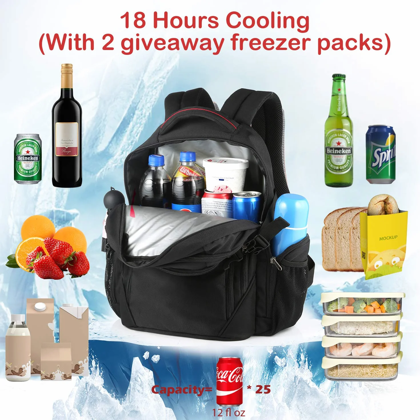 Zaino Frigo 22L Termico OUTXE per Campeggio Picnic Trekking