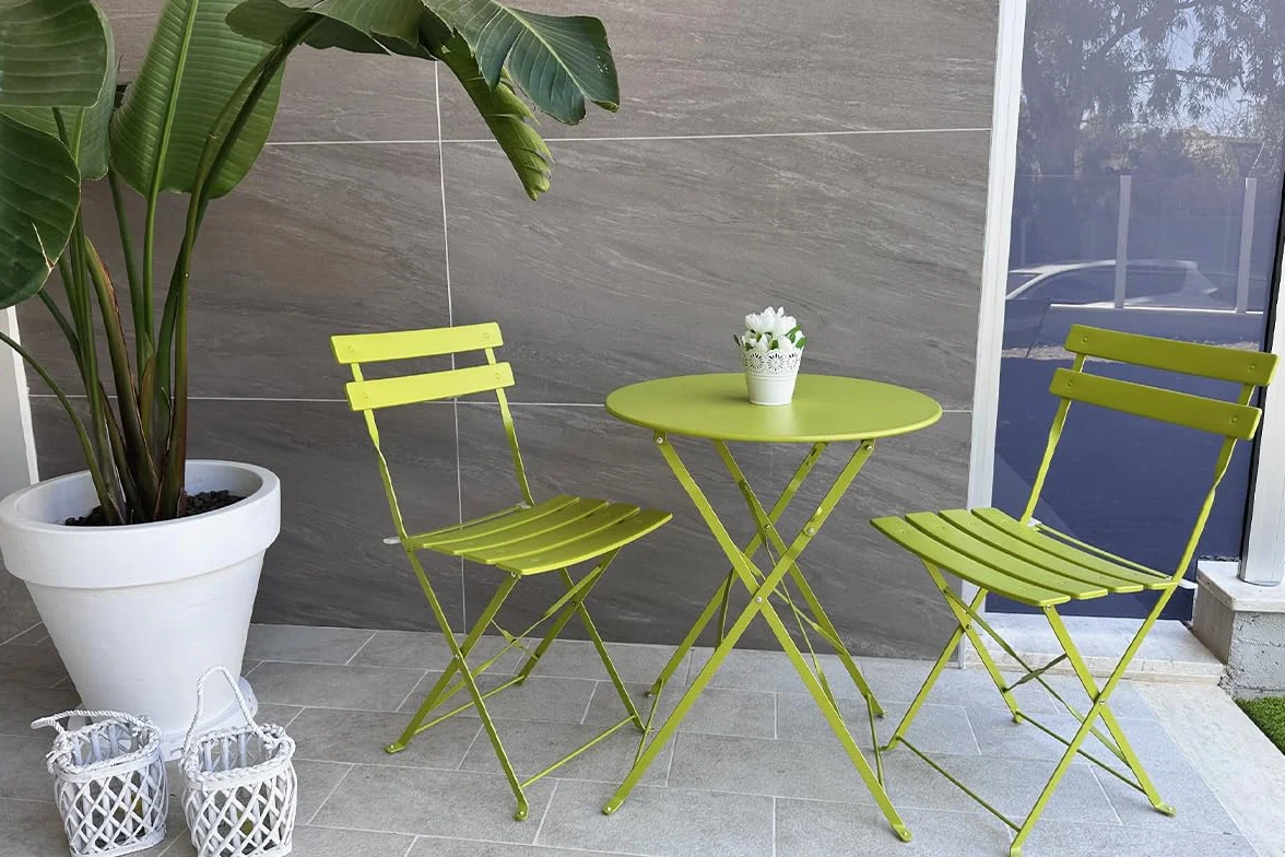 SAMIRA Set Tavolo e Sedie da Giardino Pieghevoli Esterno Mod. Positano