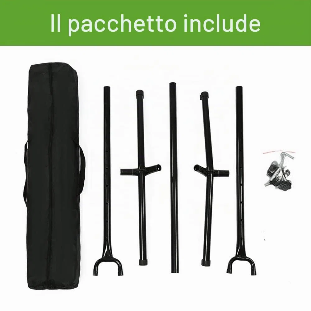 Goutime Supporto per amaca portatile con borsa per il trasporto,Altezza Regolabile,adatto per amache lunghe 2,6 m, Supporto in Metallo da Esterno per Giardino e Terrazza,capacità 250kg nero