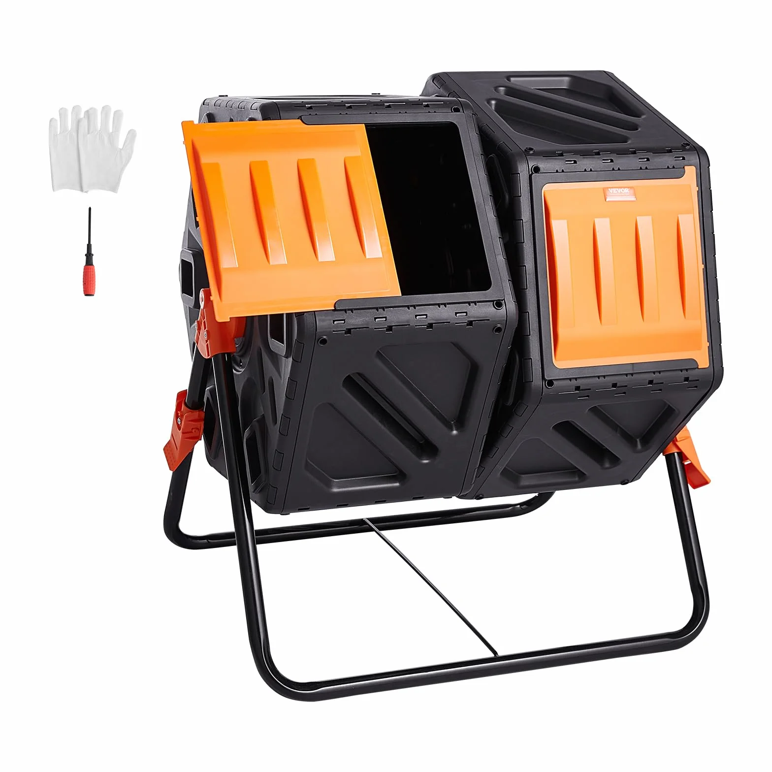 VEVOR Compostiera da Giardino Rotante 140L Doppia Camera 360° PP Senza BPA 40 kg