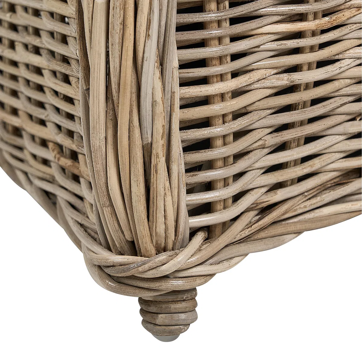 Beliani Poltrona da giardino in rattan naturale con cuscini in cotone bianco