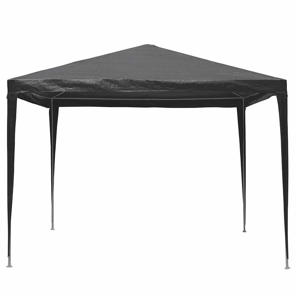 Bakaji Gazebo da Giardino 3x3 mt Struttura Tubolare in Metallo Telo PE Impermeabile Grigio