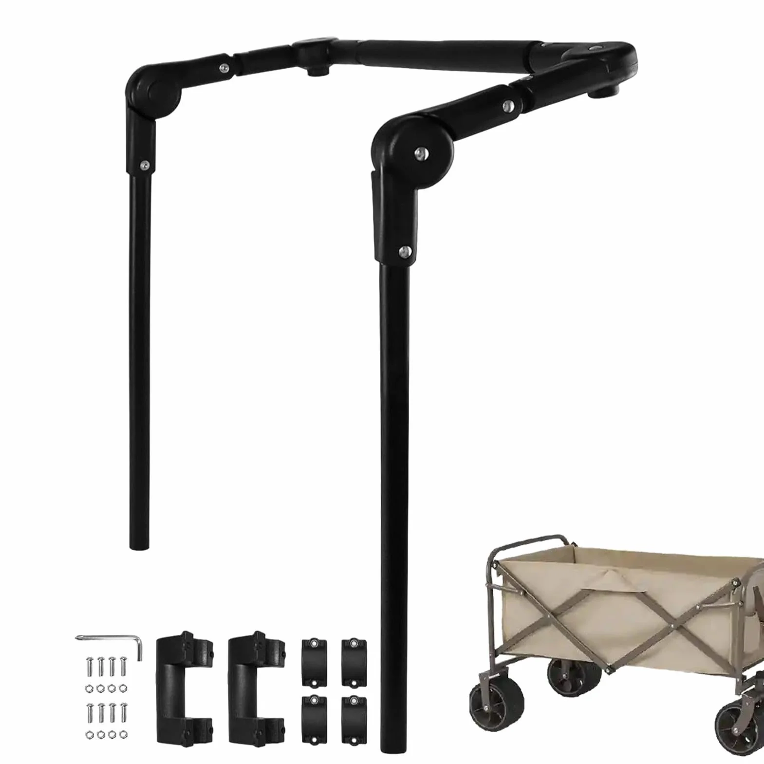 Maniglia per carrello pieghevole industriale, manico quadrato regolabile ergonomico