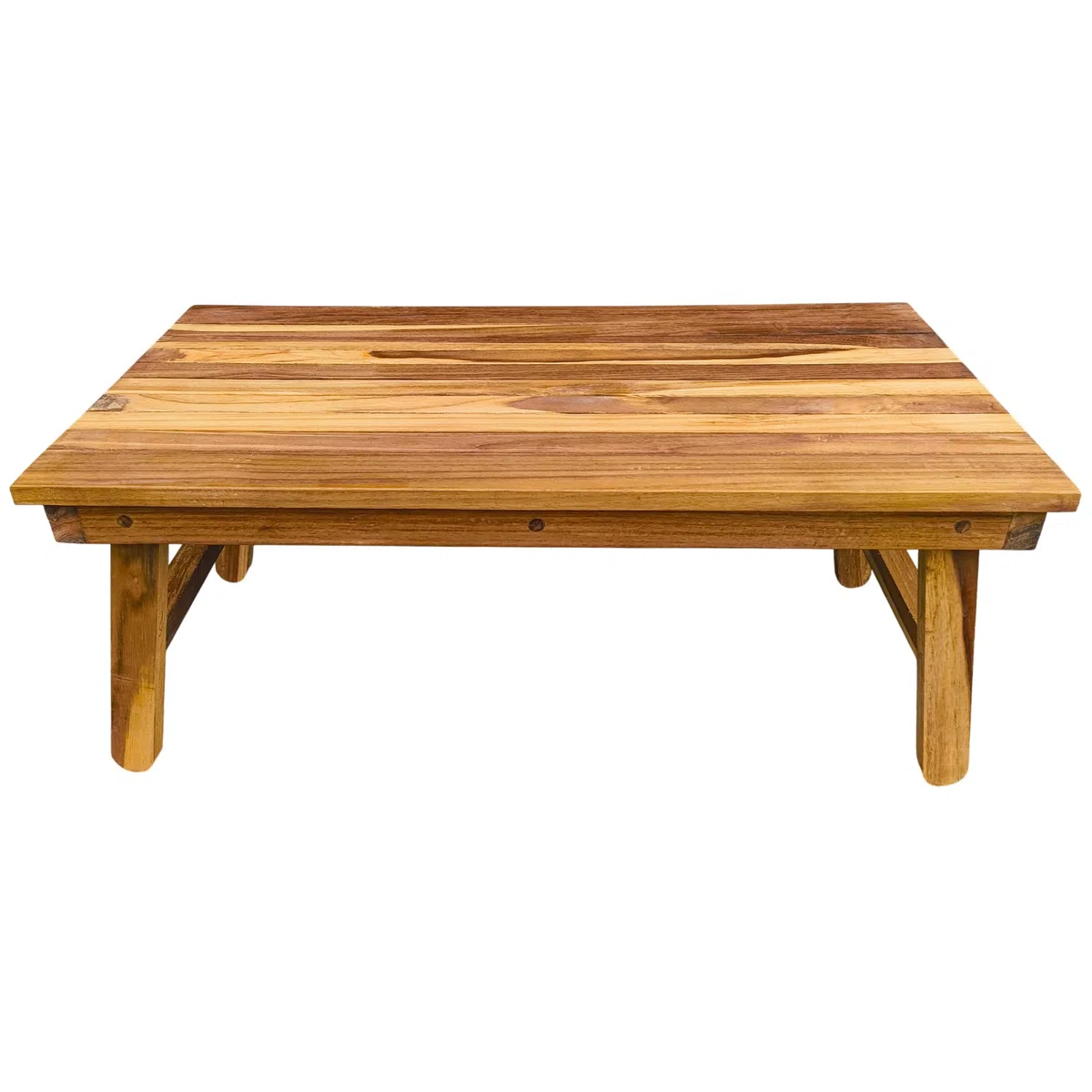 Vassoio/Tavolino da Esterno in TEAK Massello - Pieghevole e Richiudibile - 60x35 cm x H 25 cm - Arredo Bordo Piscina