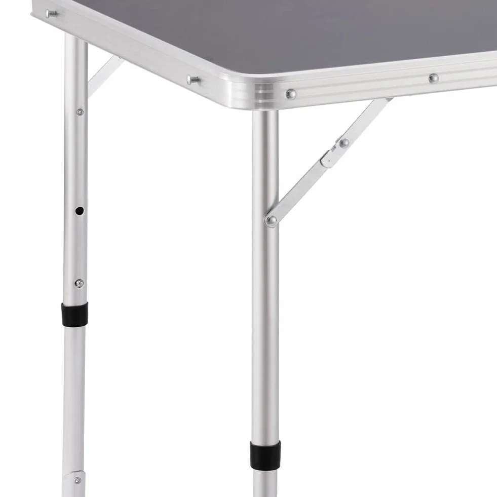Tavolo da Campeggio in Alluminio Pieghevole 60x120x70cm Grigio