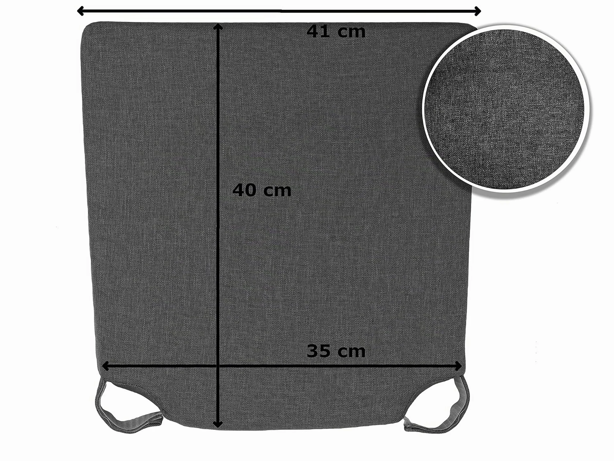 sunnypillow Set di 4 Cuscini per Sedia Cucina - con Chiusura in Velcro - Cuscini per Seduta da Sedia - Per uso Interno ed Esterno - Dimensioni: 42 (davanti) - 35 (dietro) x 40 x 5 cm - Antracite