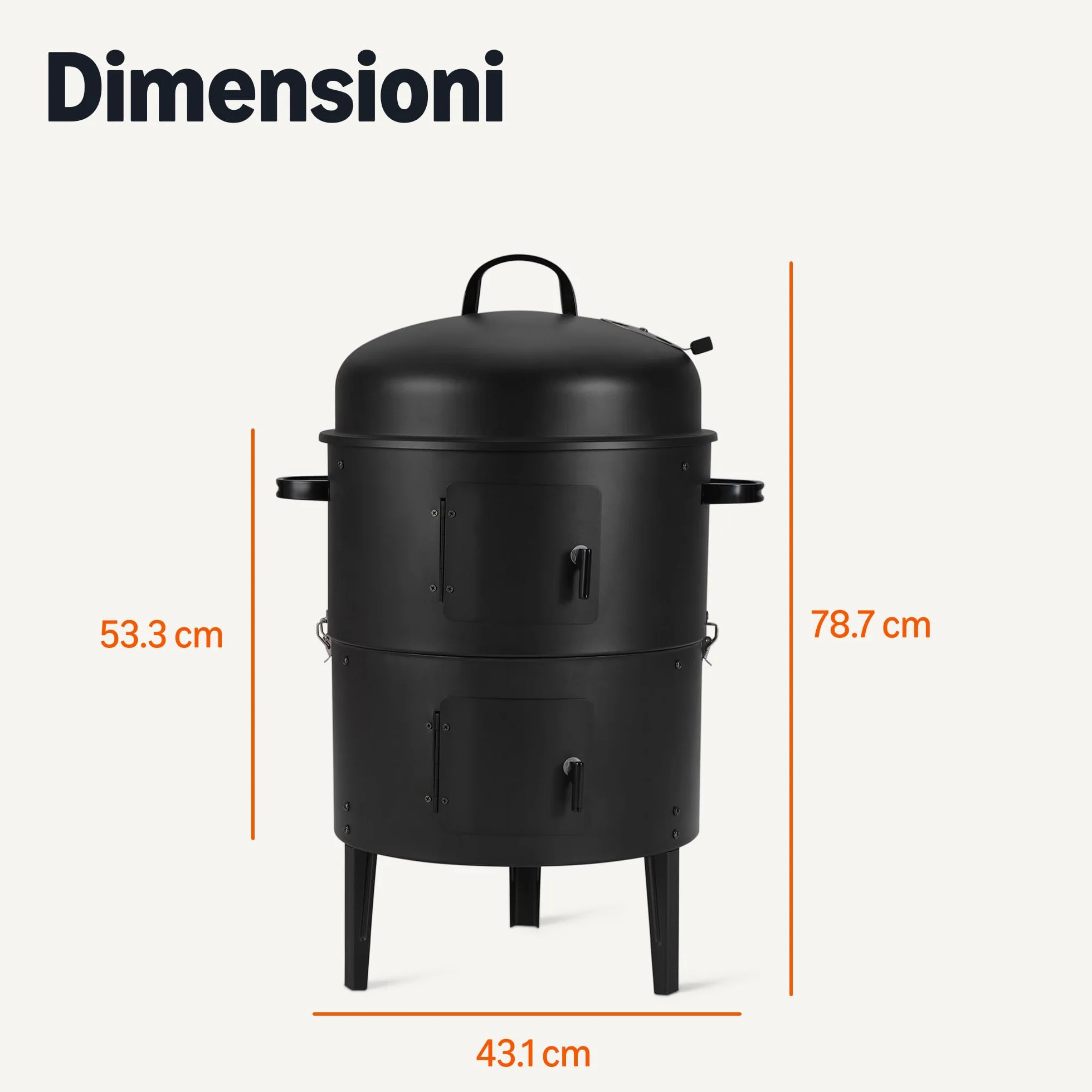 Affumicatore da Esterni Amazon Basics 40.6 cm Nero