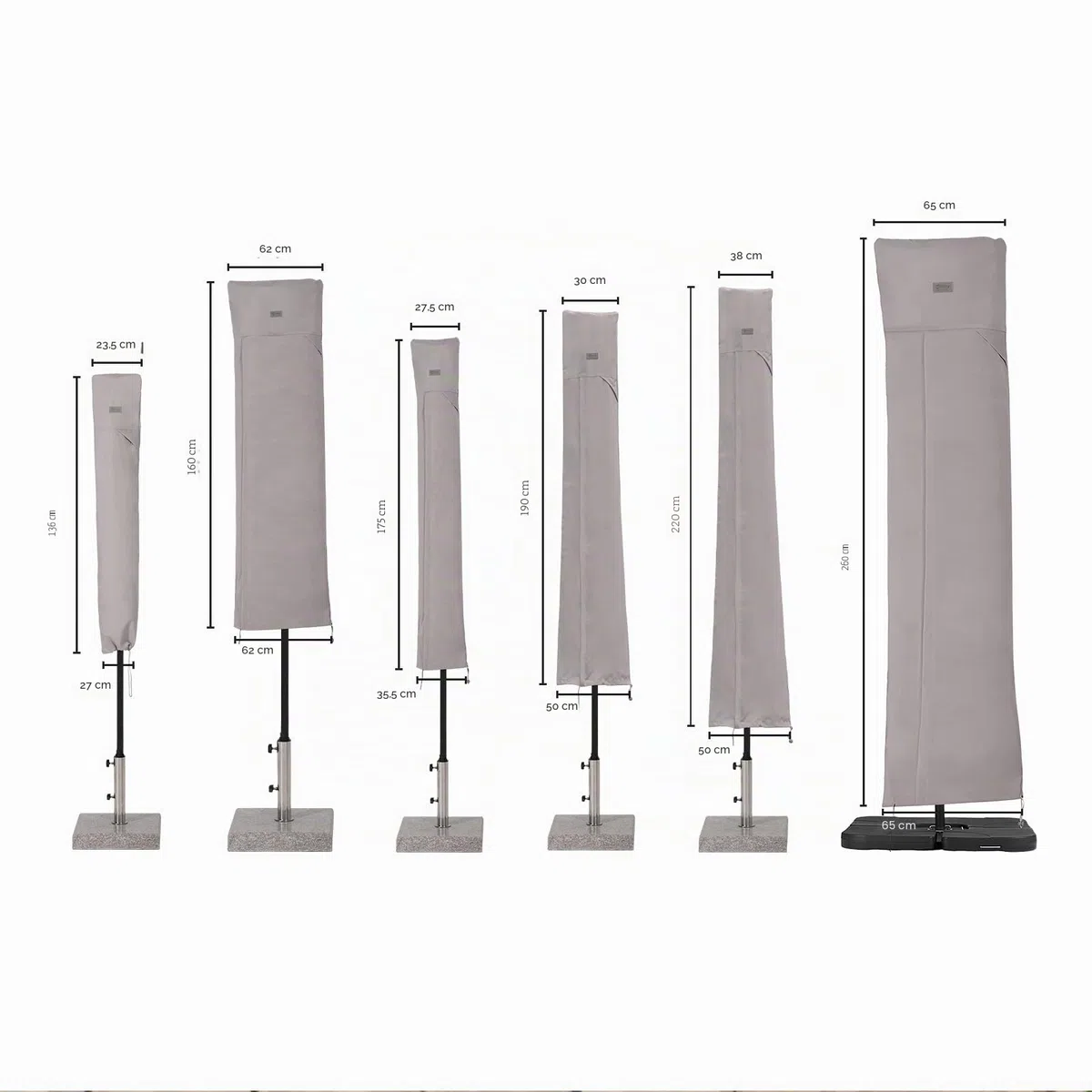Sekey Ombrellone Copertura Grigio chiaro