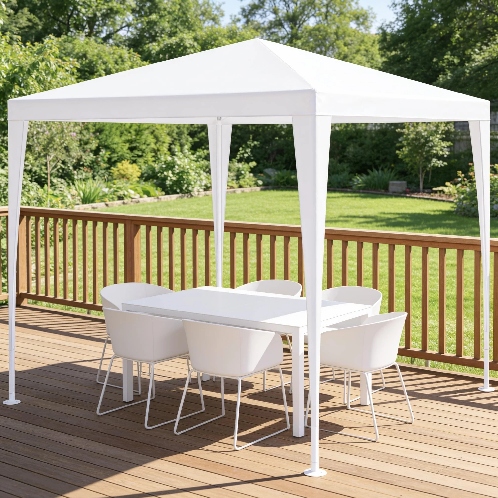 Gazebo 3x3 m Struttura Acciaio Copertura PE 110 gr/m² Impermeabile UV Bianco
