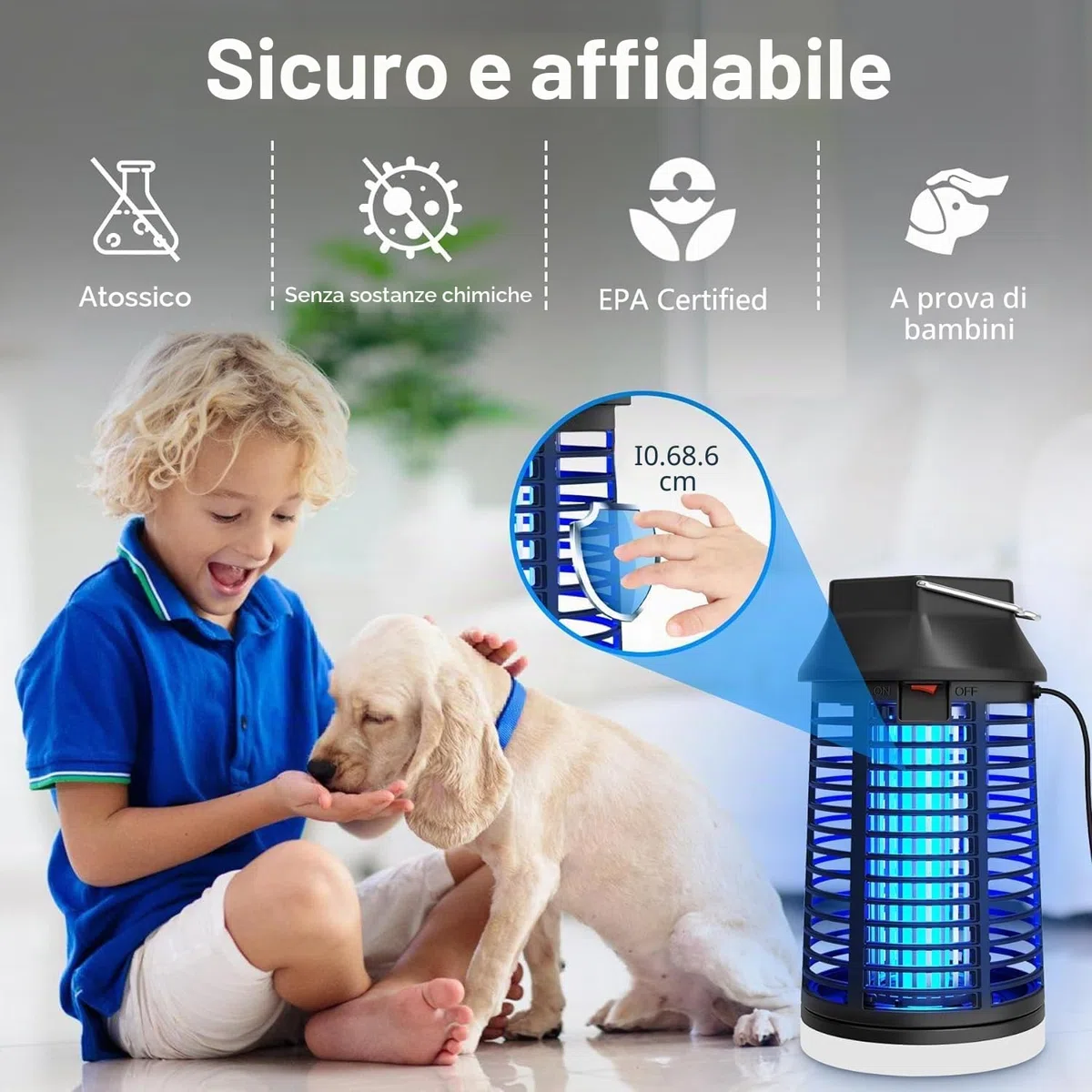 seenlast Lampada Antizanzare Elettrica, Lampada Zanzare 15W 4200V UV Zanzariera Elettrica Impermeabile IPX4, Uccidi Trappola Insetticida Zanzare per Giardino Interno Esterno (Con Telecomando)