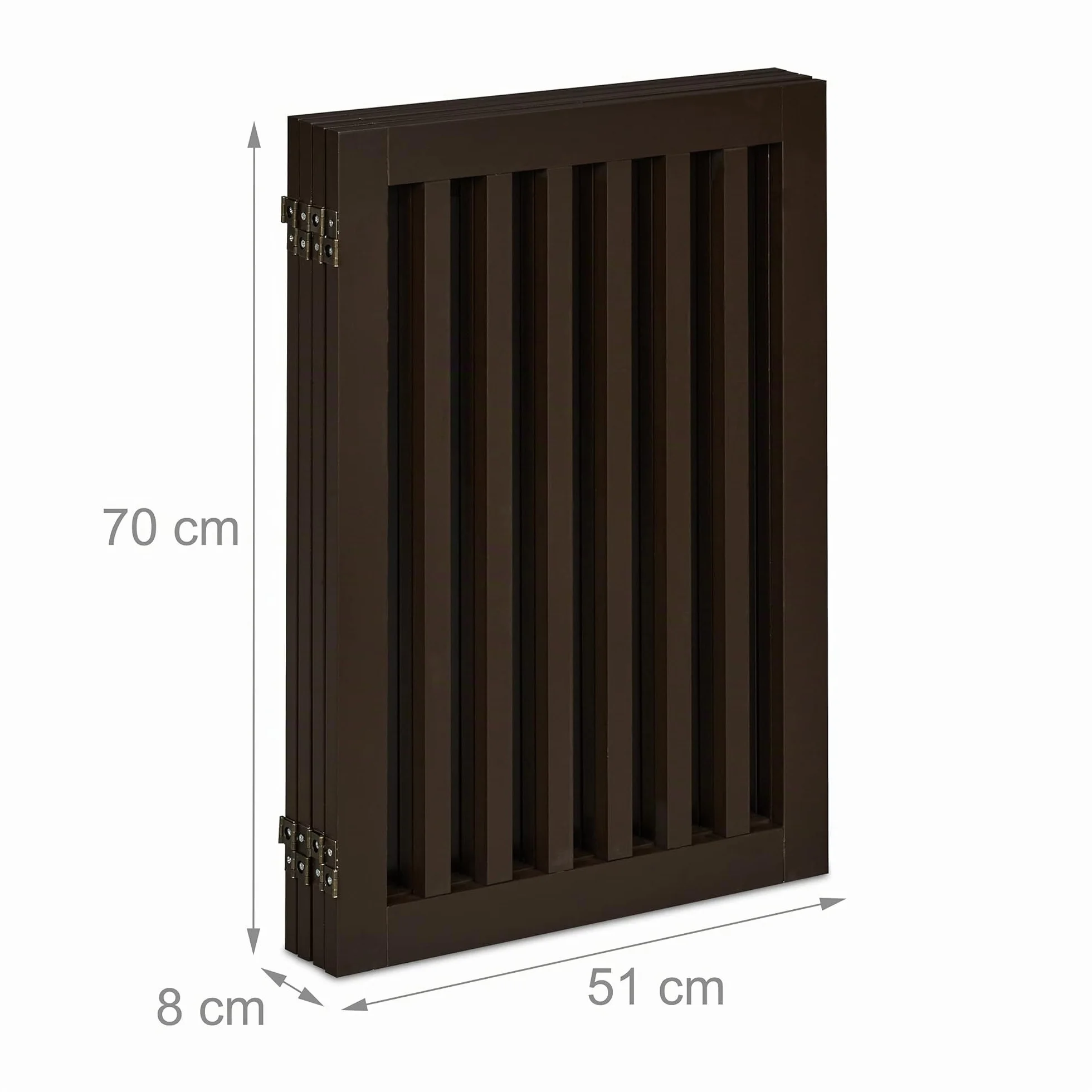 Relaxdays Cancelletto per Animali, Barriera per Cani e Gatti, Recinzione Scale, Cancellino HxL: 70 x 206 cm, Marrone