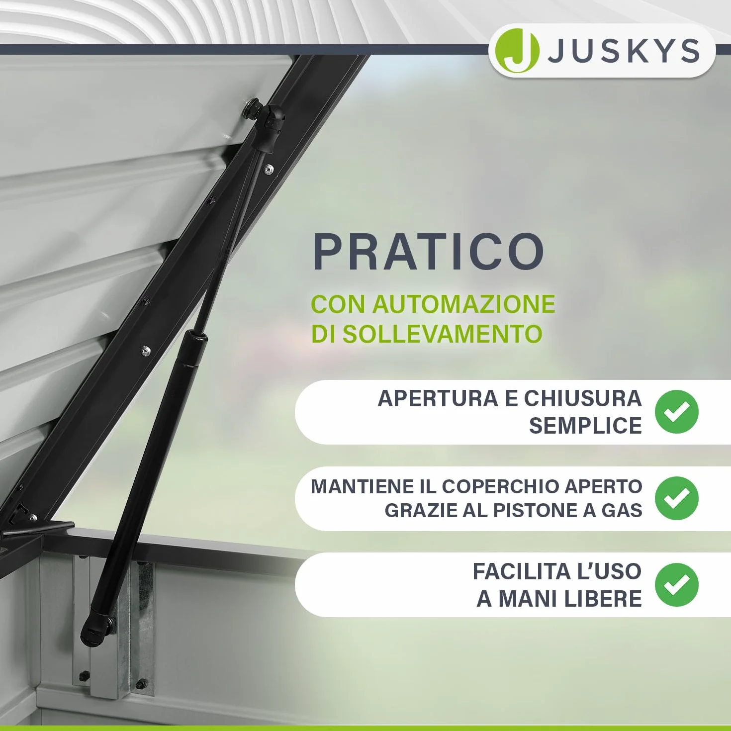 Juskys box di stoccaggio in metallo Limani 380 L – per esterni, impermeabile e chiudibile a chiave – contenitore da giardino per cuscini – antracite