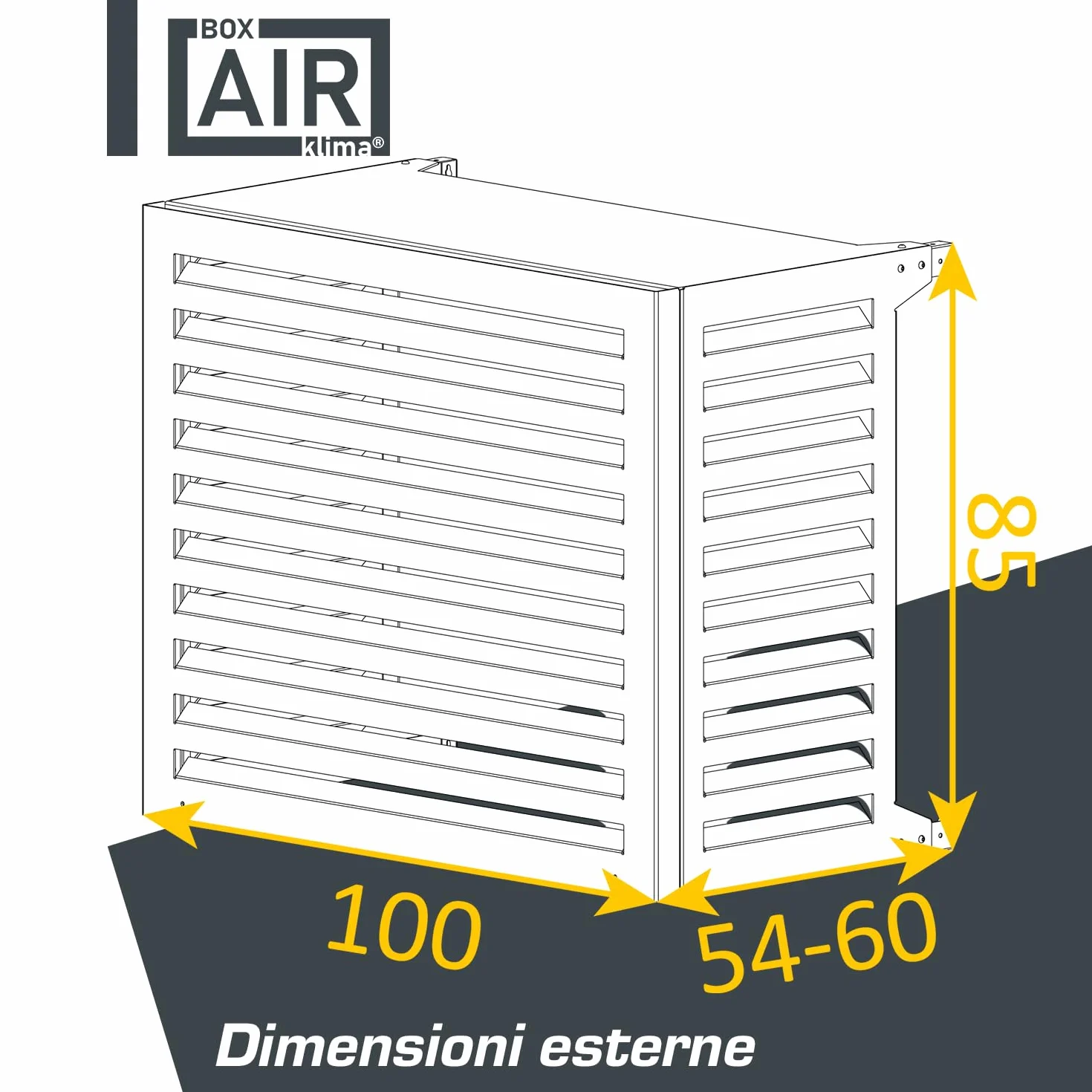Klima Cover Clima Blade M Bianco – Copri Condizionatore Esterno in Alluminio Composito, Staffe INOX Regolabili