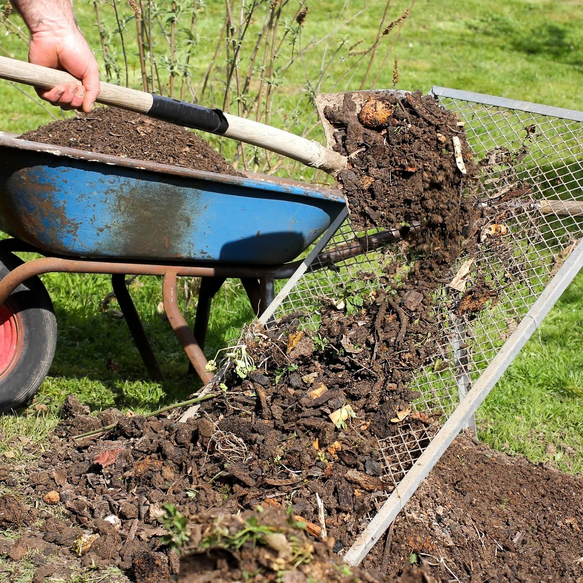 Relaxdays Setaccio per Terreno Giardino 100 x 60 cm Rete Acciaio Zincato 15 x 25 mm Compost