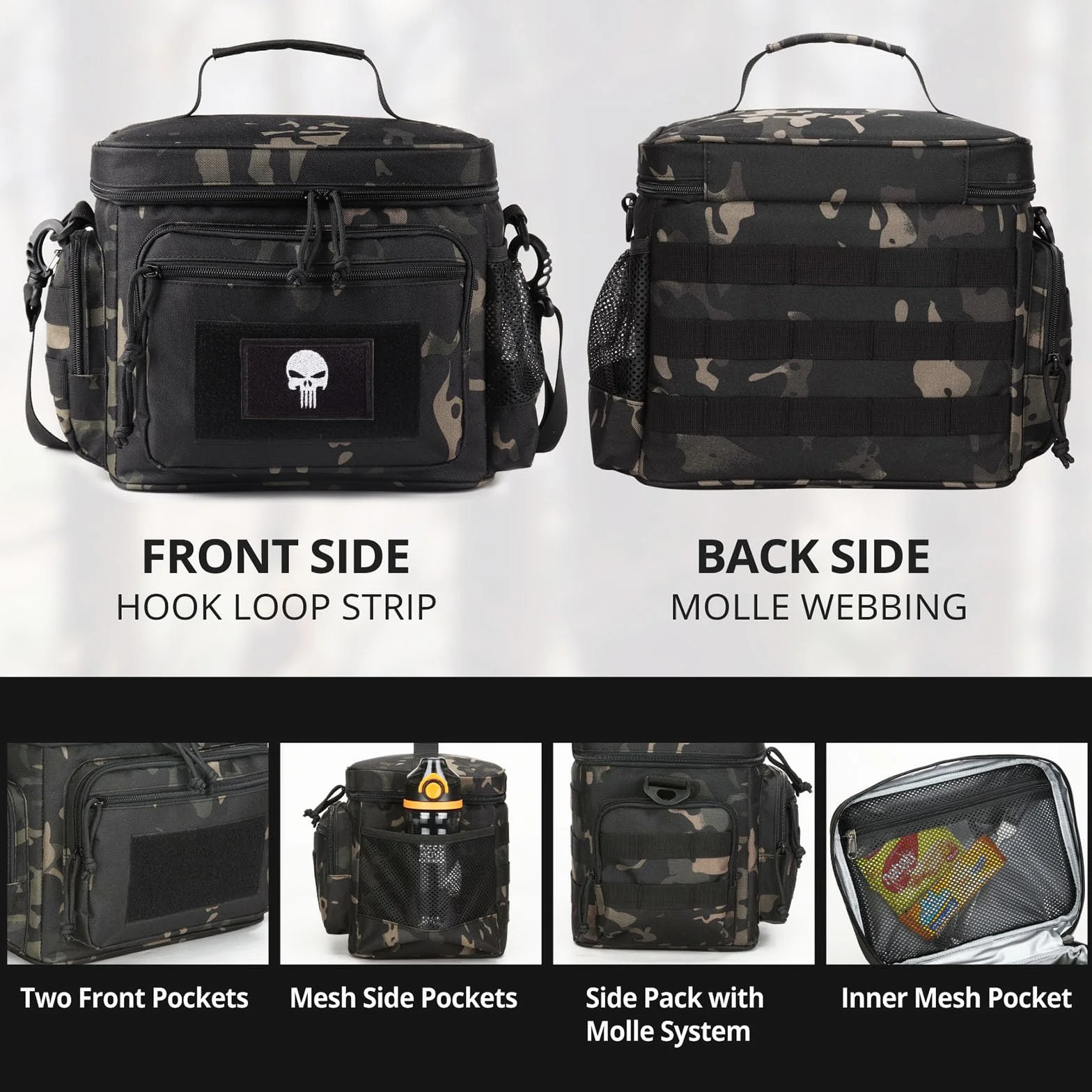Borsa Termica Tattica MOLLE Impermeabile Isolata per Uomo Lavoro Pic-Nic