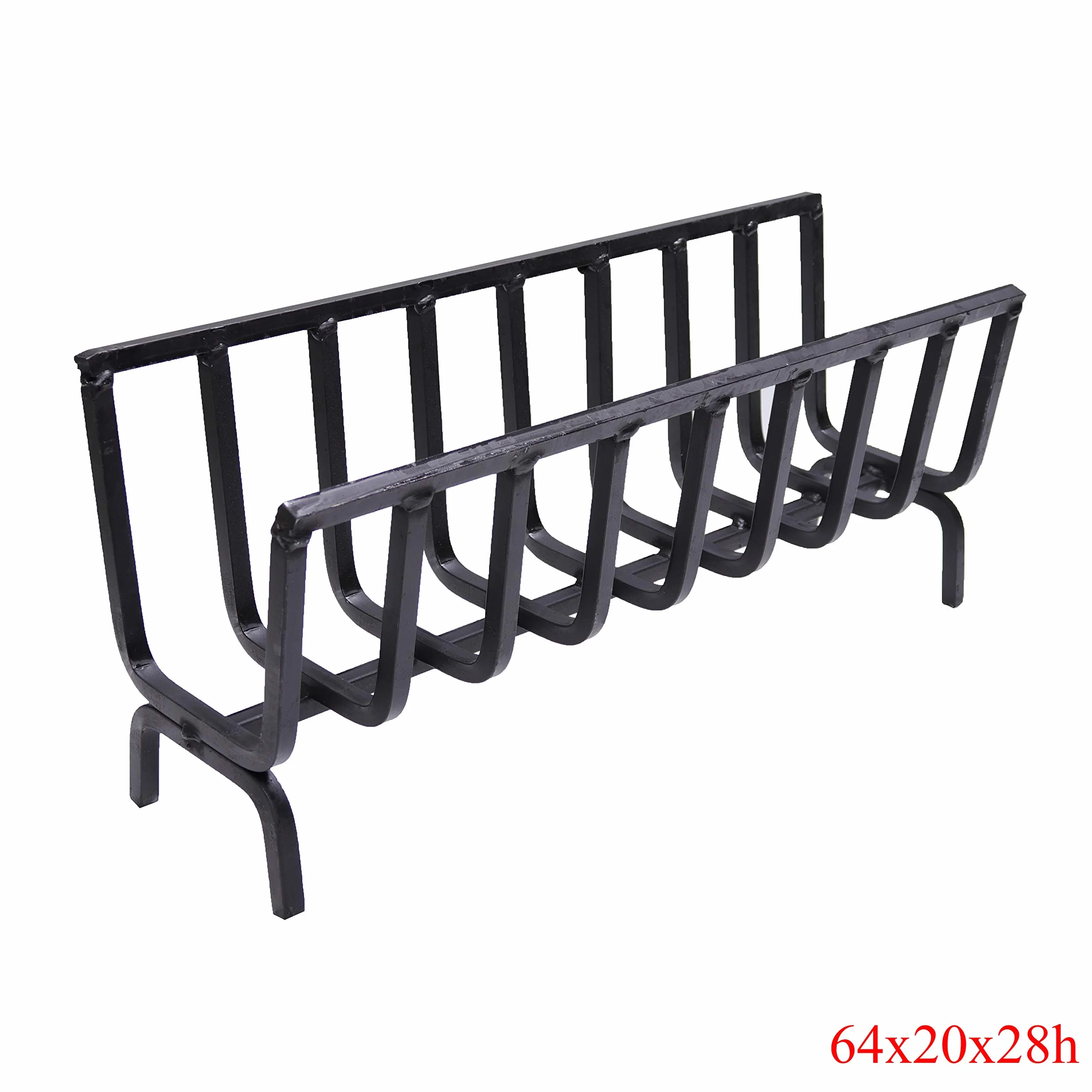 Fonderia Bongiovanni Brucialegna portalegna da interno esterno ferro camino barbecue 64x20x28 cm