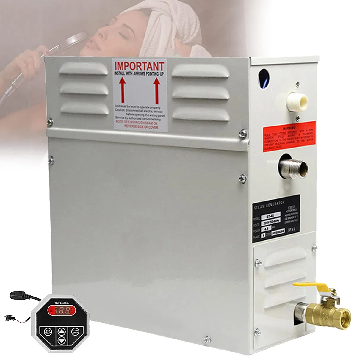 Generatore di Vapore per Sauna Bagno Turco 3kW-21kW 3-20m³ Regolatore Temperatura Timer 220V