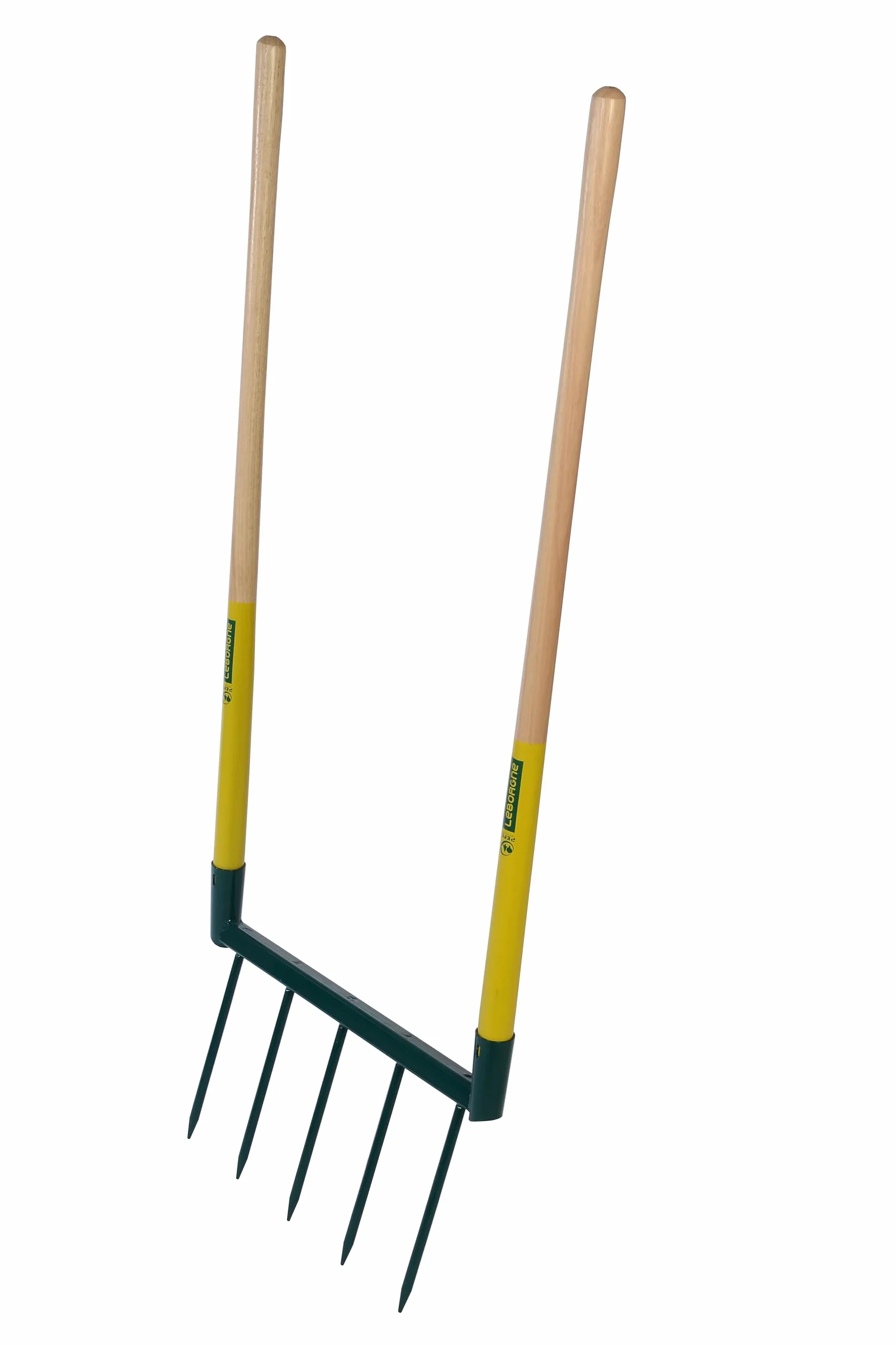 Leborgne, Biogrif Grelinette 5 Denti saldati Naturovert Strumento da Giardinaggio in Acciaio temprato e Legno, Modello 320321, Lunghezza 40 cm, Ideale per lavori di Suolo e Giardinaggio Ecologico