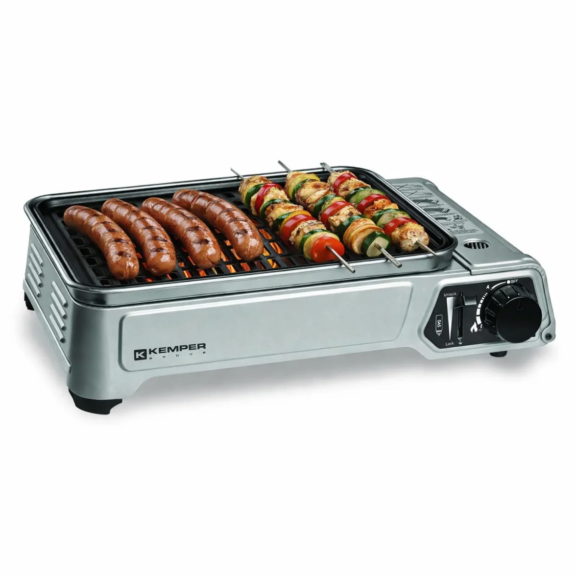 Kemper Barbecue A Cartuccia Gas 1,9 KW Piastra 27x34 cm