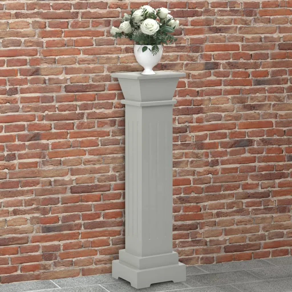Piedistallo per Piante Quadrato 17x17x66 cm MDF Grigio 4.1kg
