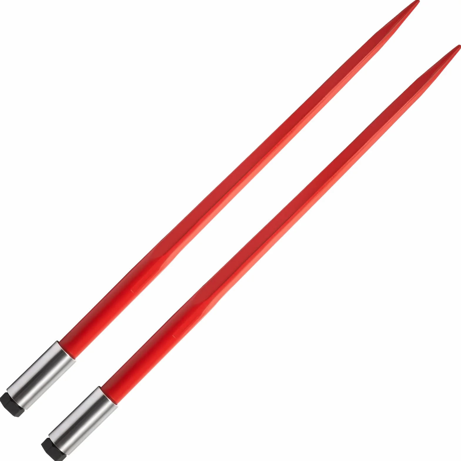 VEVOR Coppia lancia per fieno 43" lancia per balle, capacità 3000 libbre, punta per balle ad attacco rapido lancia quadrata per balle di fieno 1 3/4", forche per balle rivestite di rosso