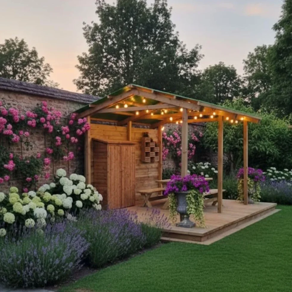 Pergola Carport in legno 400x550 cm pino impregnato Made in Italy