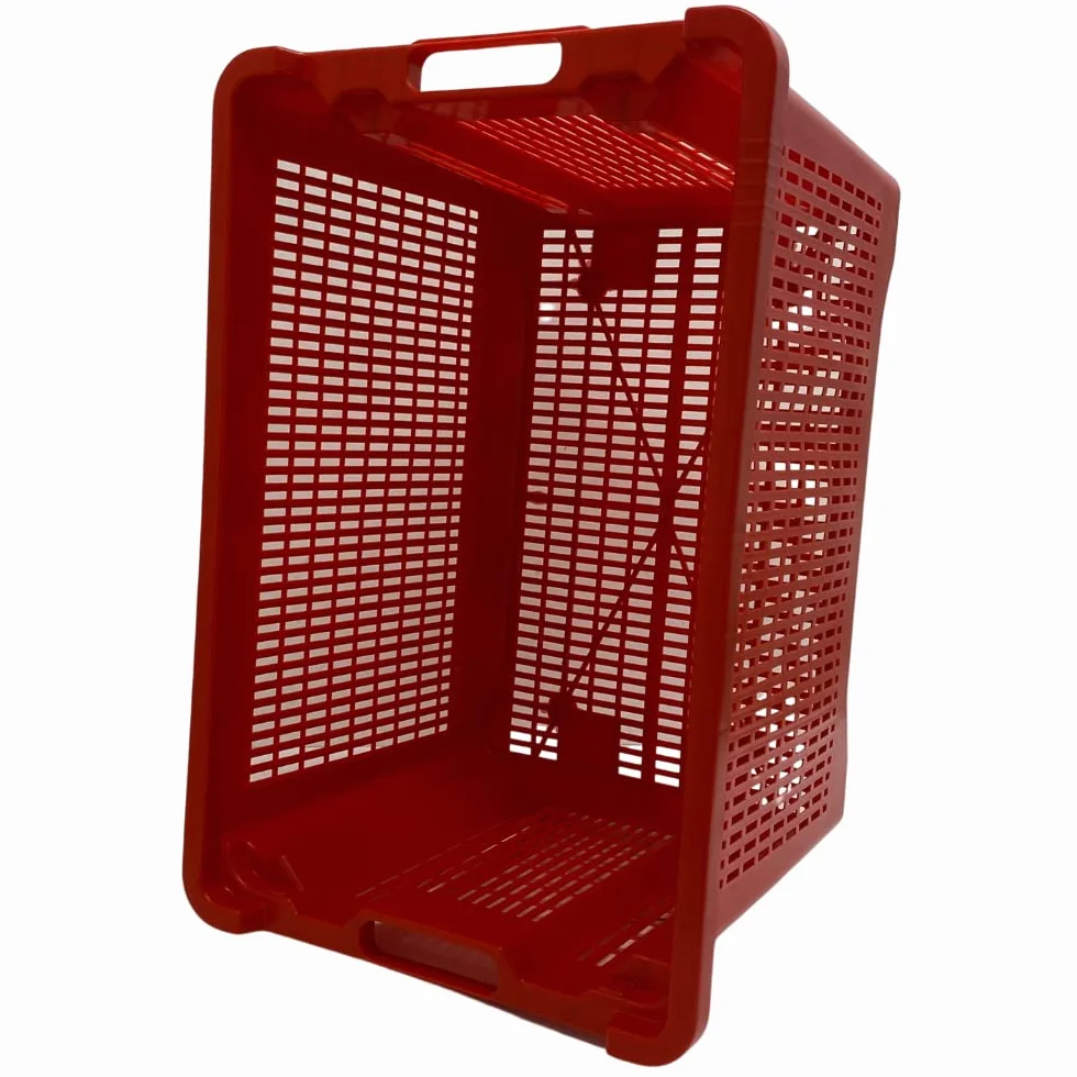 acquaverde | 10 Cassette Agricole con Fondo Traforato in Plastica 40 Litri (30 kg), Cesta per Raccolta Olive, Impilabili e Sovrapponibili, Con Manici, cm. 56x35x31