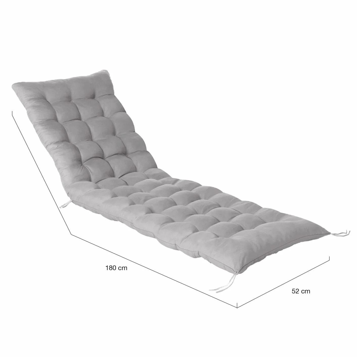 IDMarket - Set di 2 Cuscini universali per Sdraio Adam 180 cm, Grigio