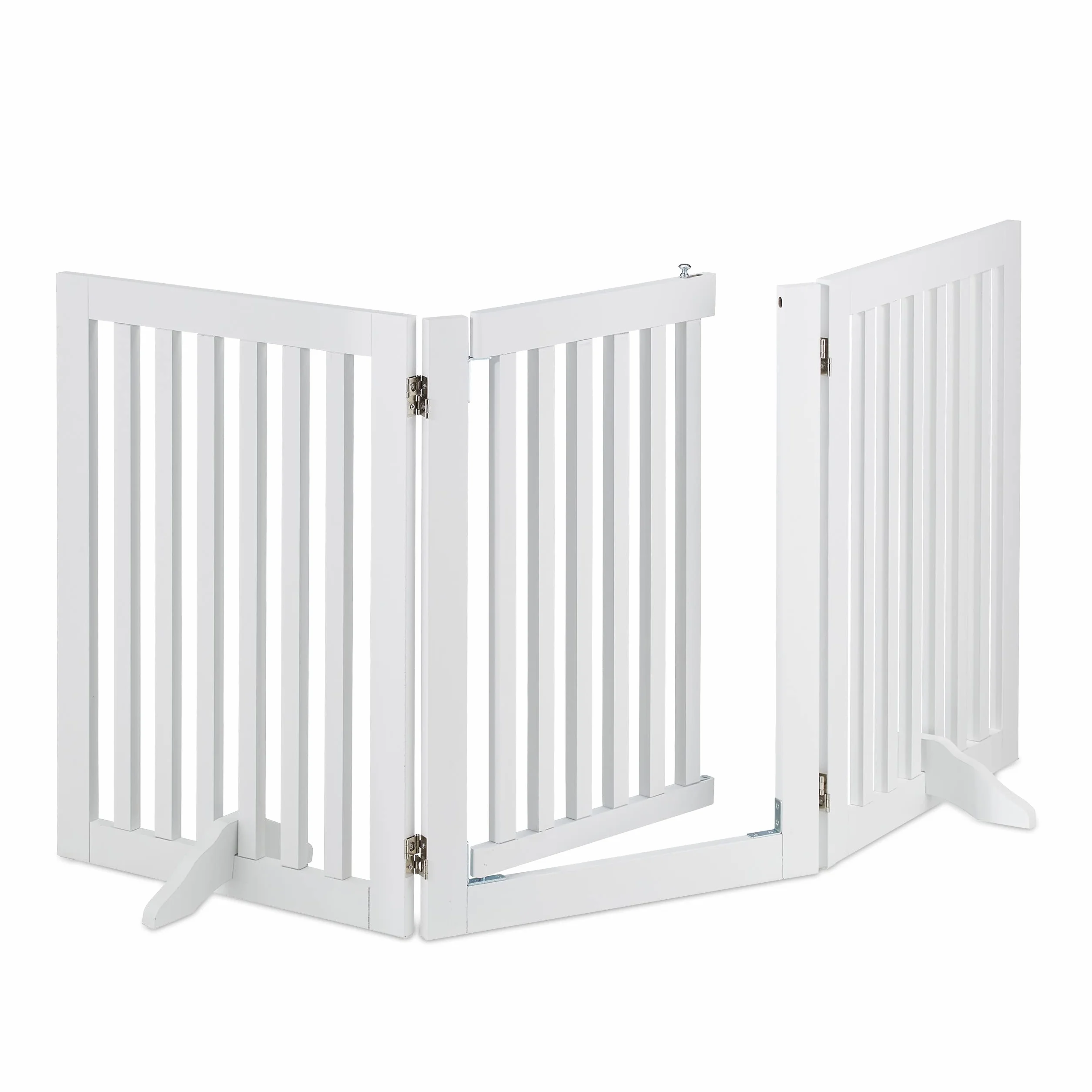 Relaxdays Cancelletto per Bambini con Porta, HxL: 70 x 154 cm, Barriera Protettiva per Scale, per Cani e Neonati, Bianco