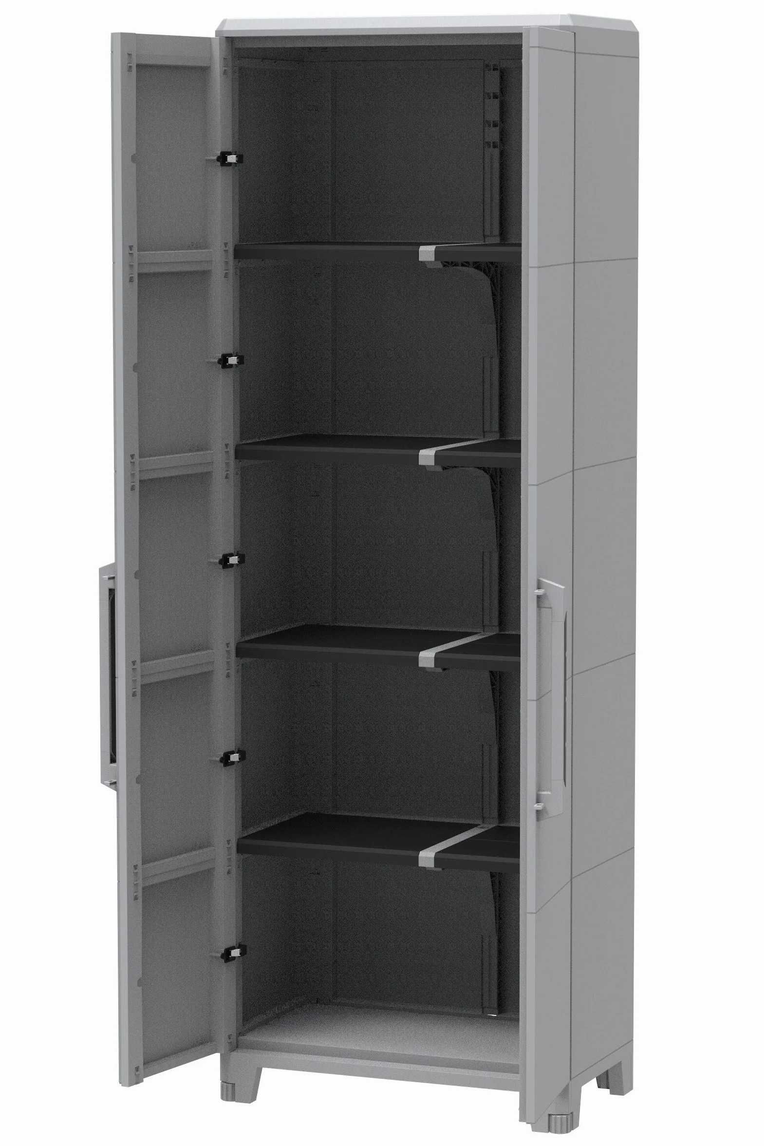 Terry, Transforming Modular 5, Armadio Multifunzionale Alto, da Esterno Interno, Due Ante. Materiale: Plastica, Dimensioni: 78x43,6x225,8 cm