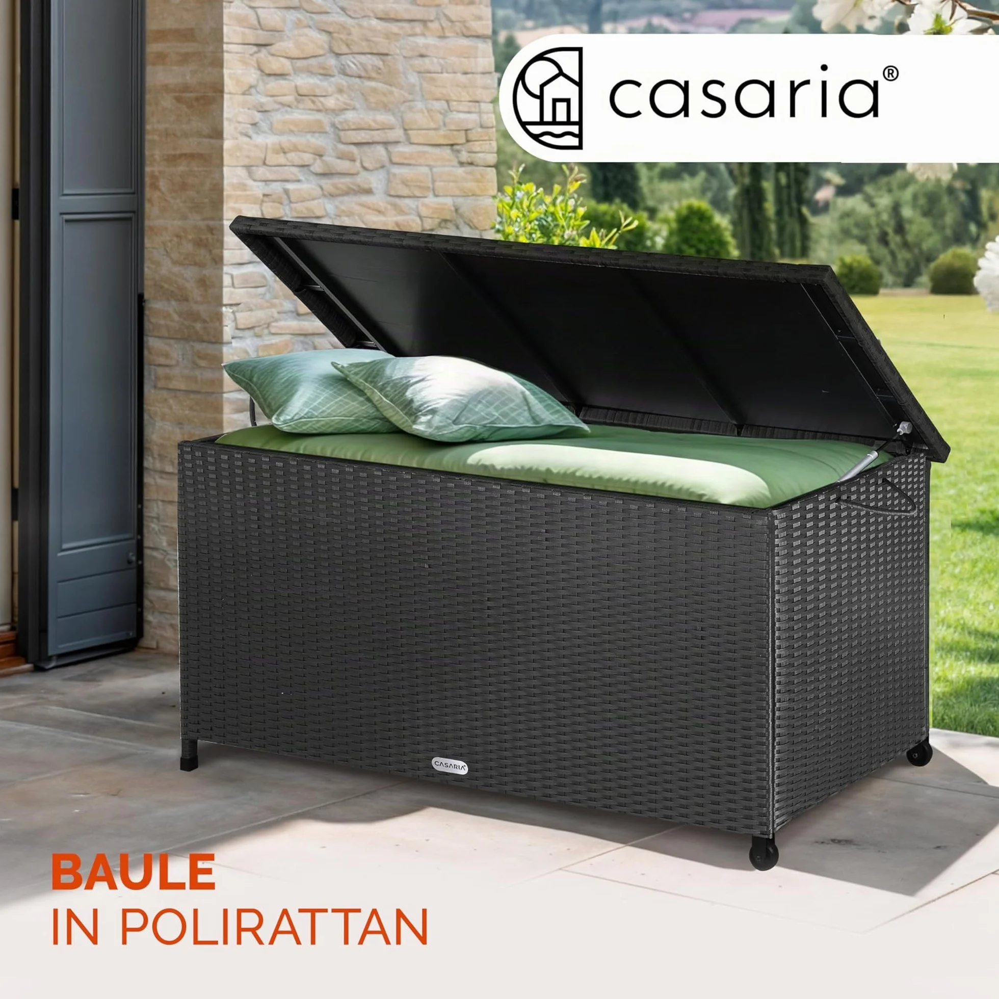 Casaria Baule da Esterno XXL 117x53x60cm 270L Impermeabile Resistente Contenitore Giardino