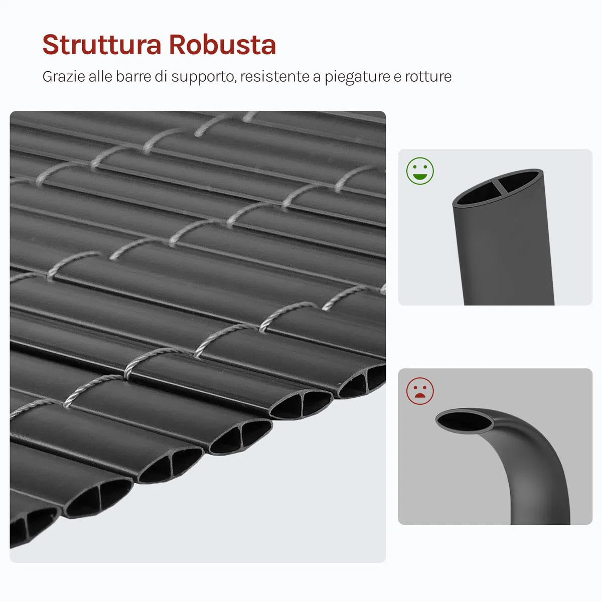 WOLTU Canniccio PVC frangivista giardino 500x120 cm recinzione schermi divisori Resistente ai raggi UV Intemperie Grigio