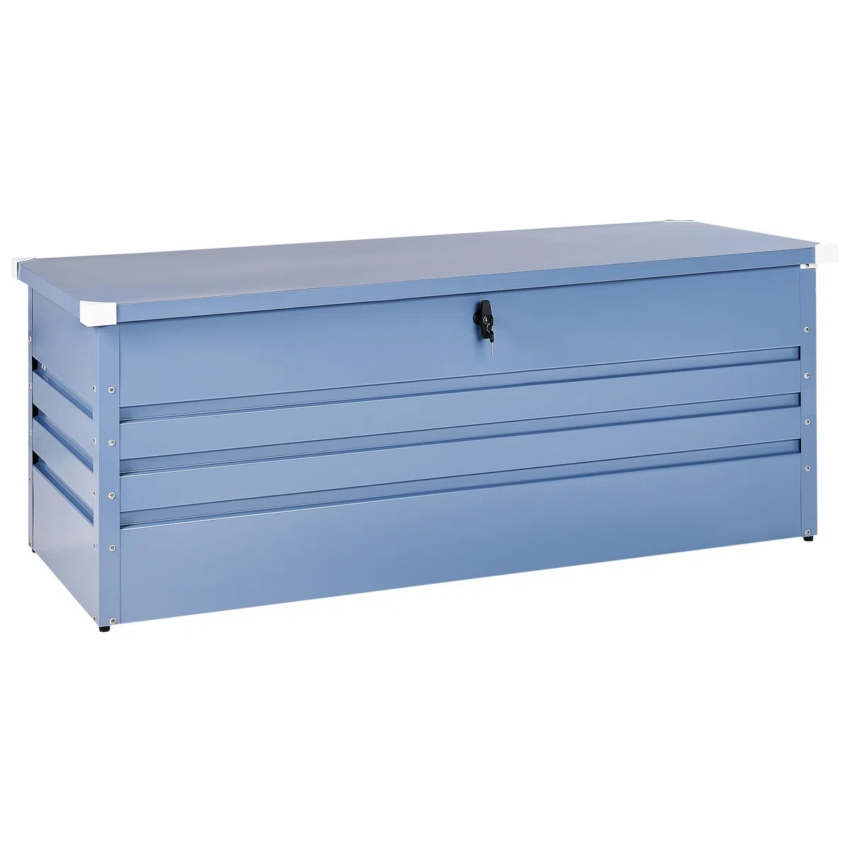 Beliani Cassapanca da esterno in acciaio zincato blu 165 x 70 cm