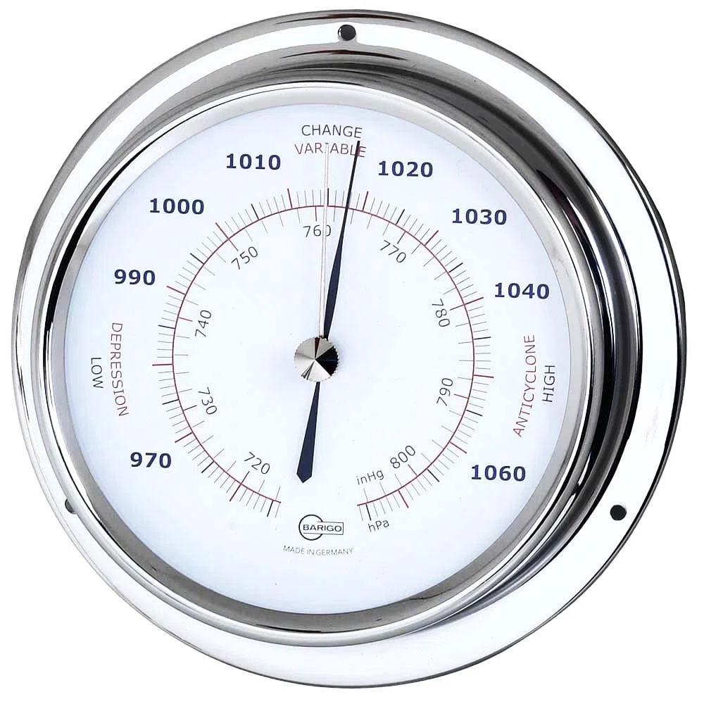 Barigo Barometro Regatta acciaio inossidabile, argento, 120 mm x 40 mm