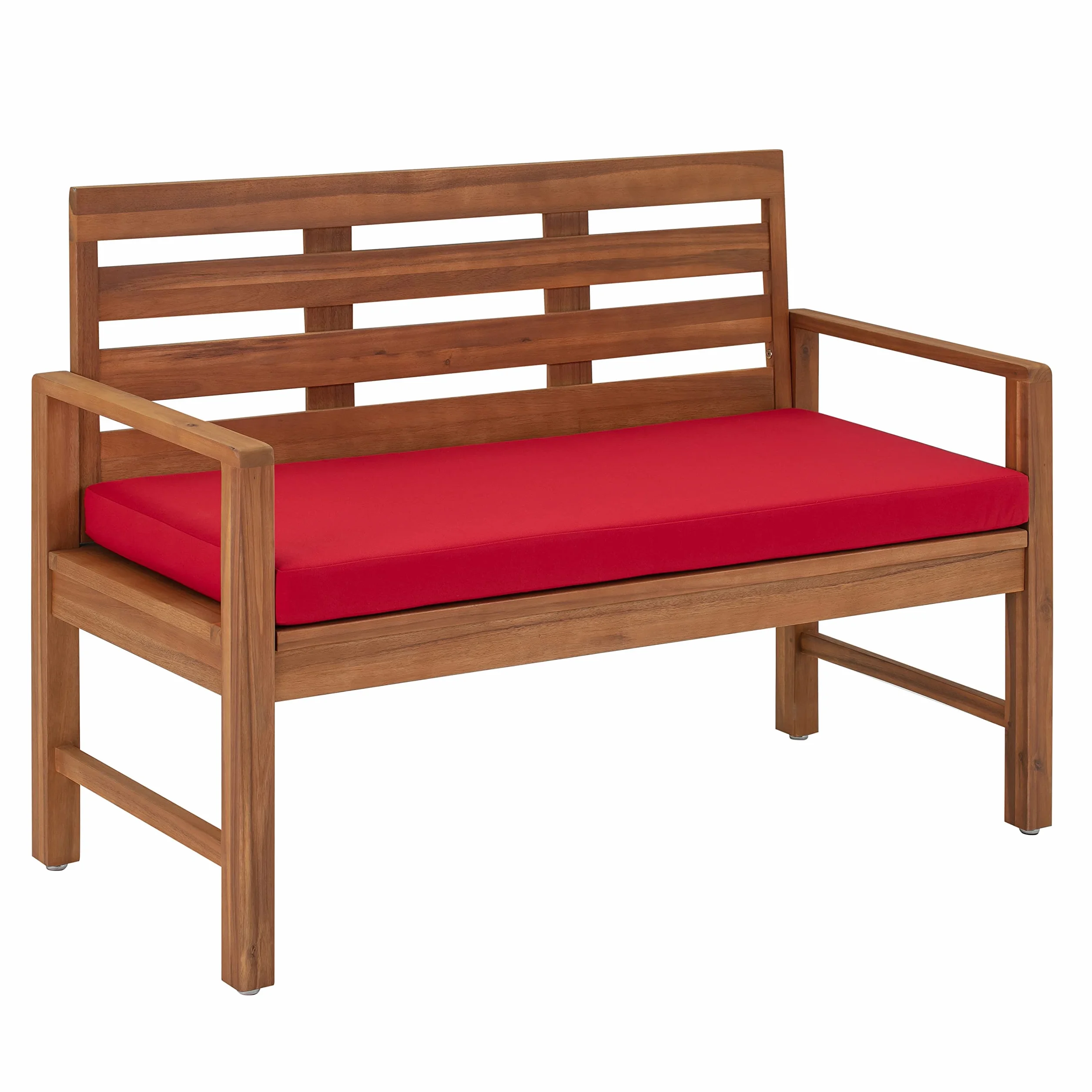 Amazon Aware - Divano a due posti da esterno imbottito in legno di acacia, finitura naturale, portata 102 kg