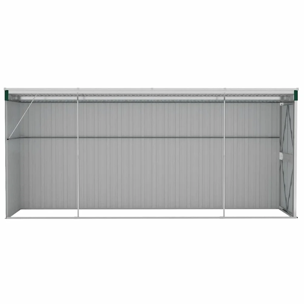 vidaXL Capanno Giardino a Parete Verde 118x382x178 cm Acciaio Zincato