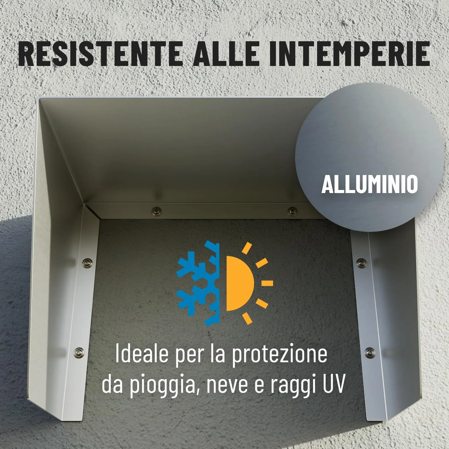 ABSINA Tetto in Acciaio per Stazione di Ricarica 45,4 x 25,6 x 30,2 cm - Tettoia Protettiva per Wallbox