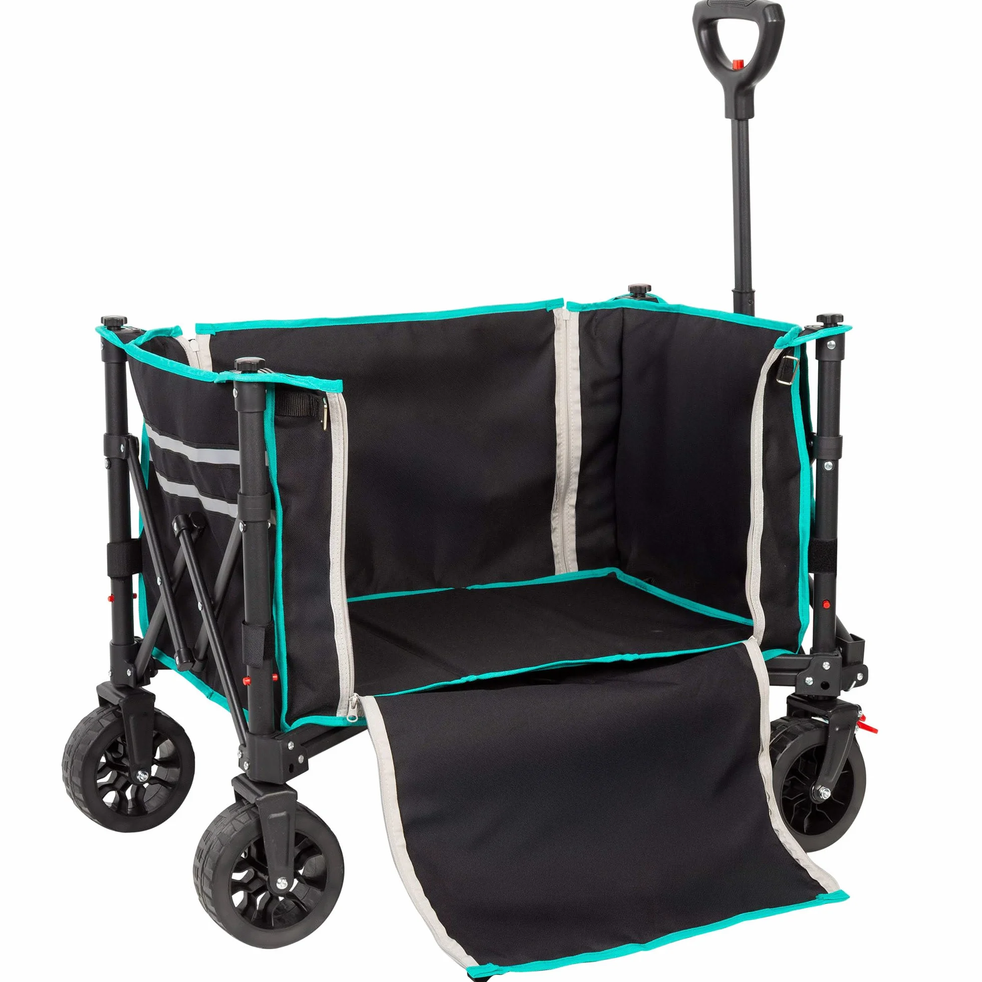 AKTIVE Carrello pieghevole da spiaggia ruote fuoristrada 60 kg acciaio poliestere 70x45x95 cm