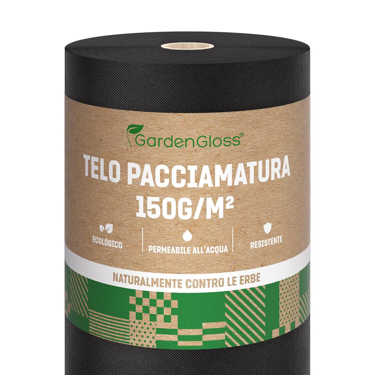 GardenGloss Telo Pacciamatura Contro Erbe Infestanti 50m² 150g/m² Extra Resistente Strappo Permeabile Acqua Resistenza UV Nero Orto 50m x 1m 1 Rotolo