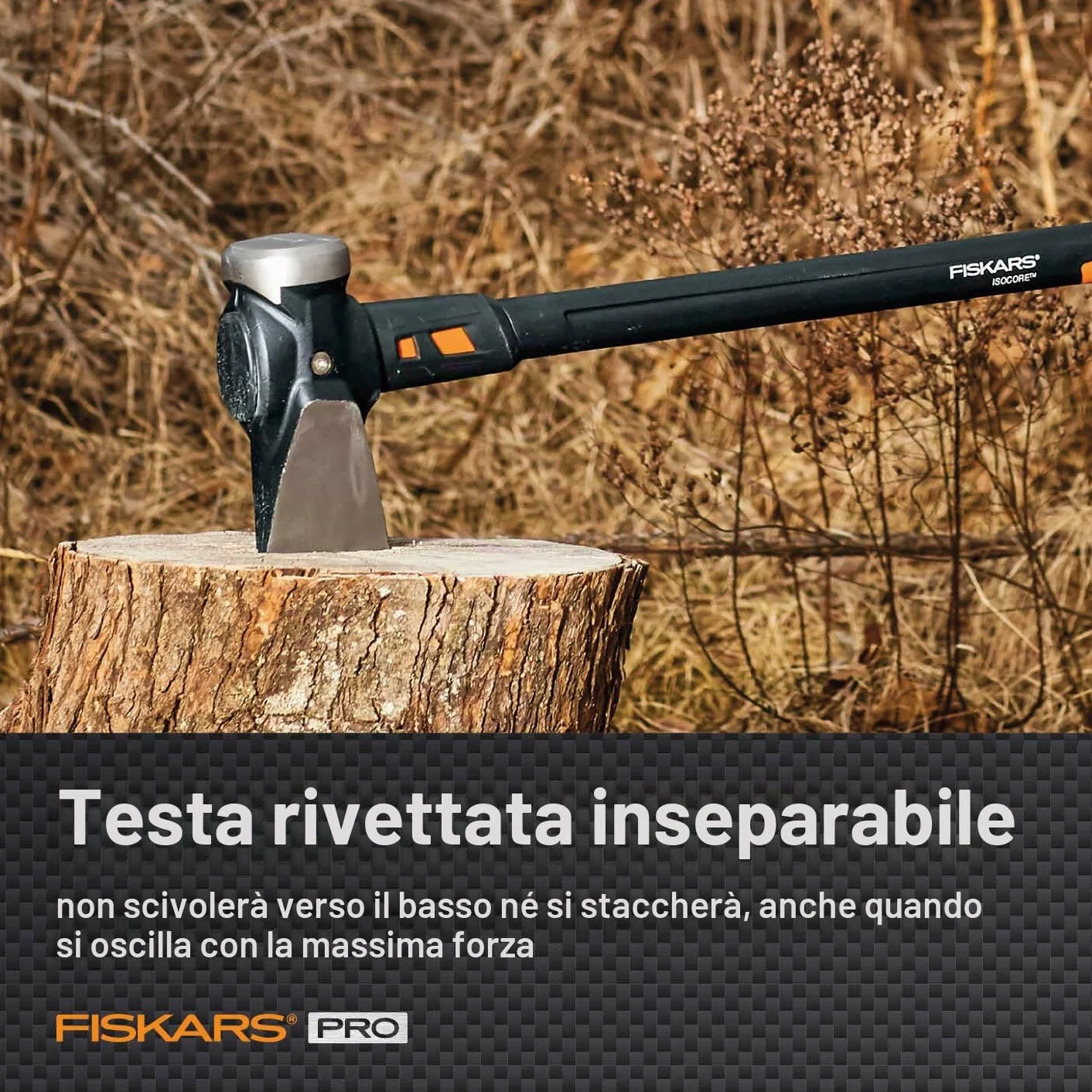 Fiskars Ascia da Spacco IsoCore XXL 92 cm 3,6 kg Nero/Arancione