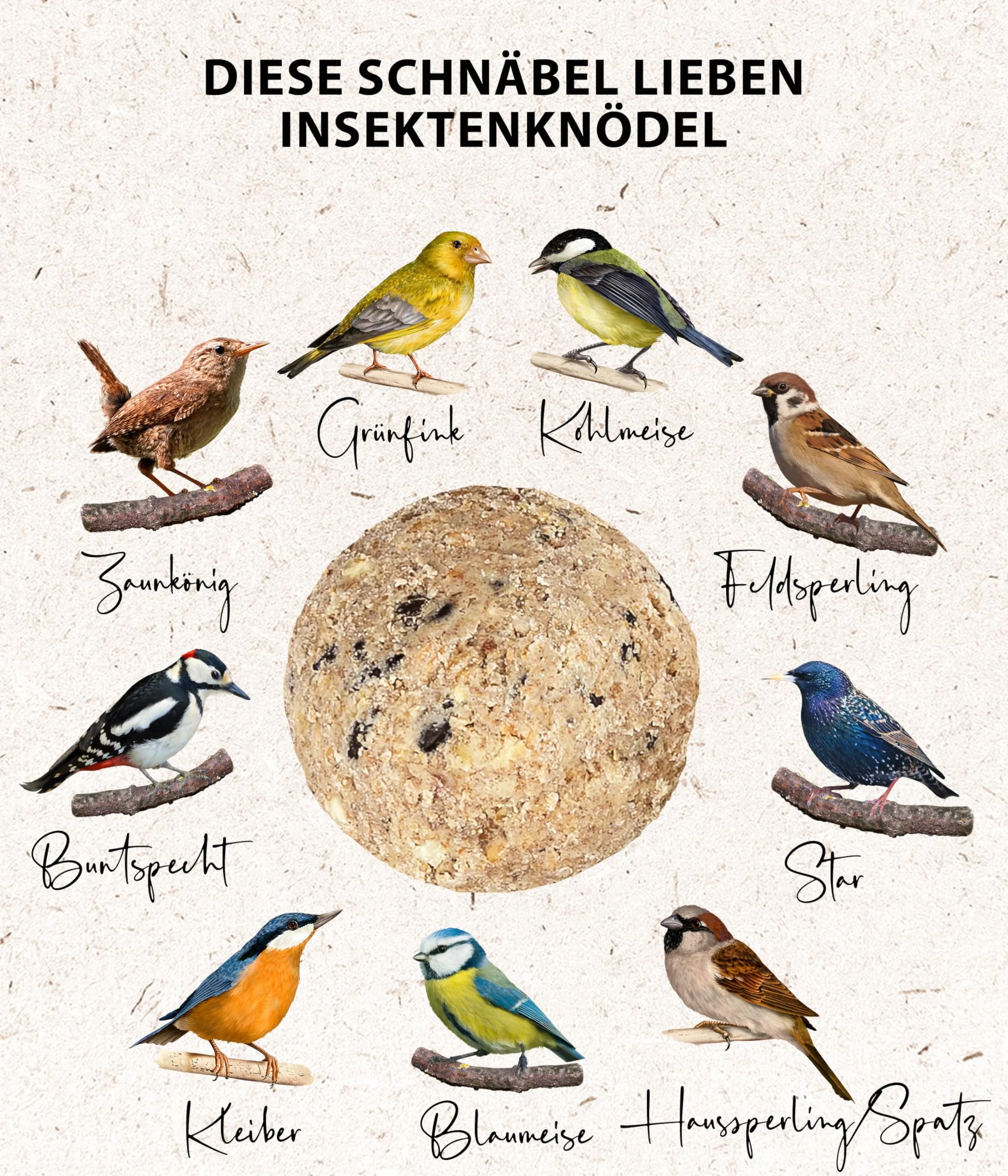 Dehner Natura palline di insetti senza rete per uccelli selvatici 100x90 g 9 kg