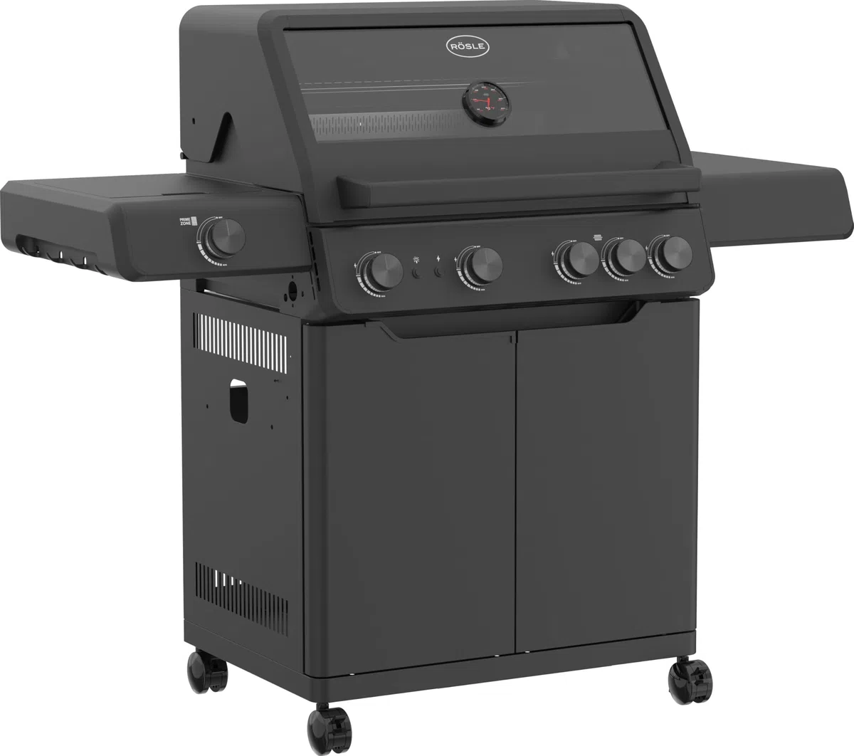RÖSLE ALLFLAME Hero 4 Barbecue a gas, 4 bruciatori 3.5 kW, PRIMEZONE, superficie cottura 70x45 cm, griglie ghisa